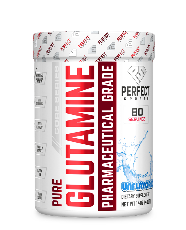 Perfect Sports Pure Glutamine Dietary Supplement, Pharmaceutical Grade, Vegan Source, Gluten Free, Nut Free, 400 G