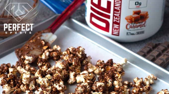 Featured image for “Salted Caramel Banana Chocolate Protein Popcorn”