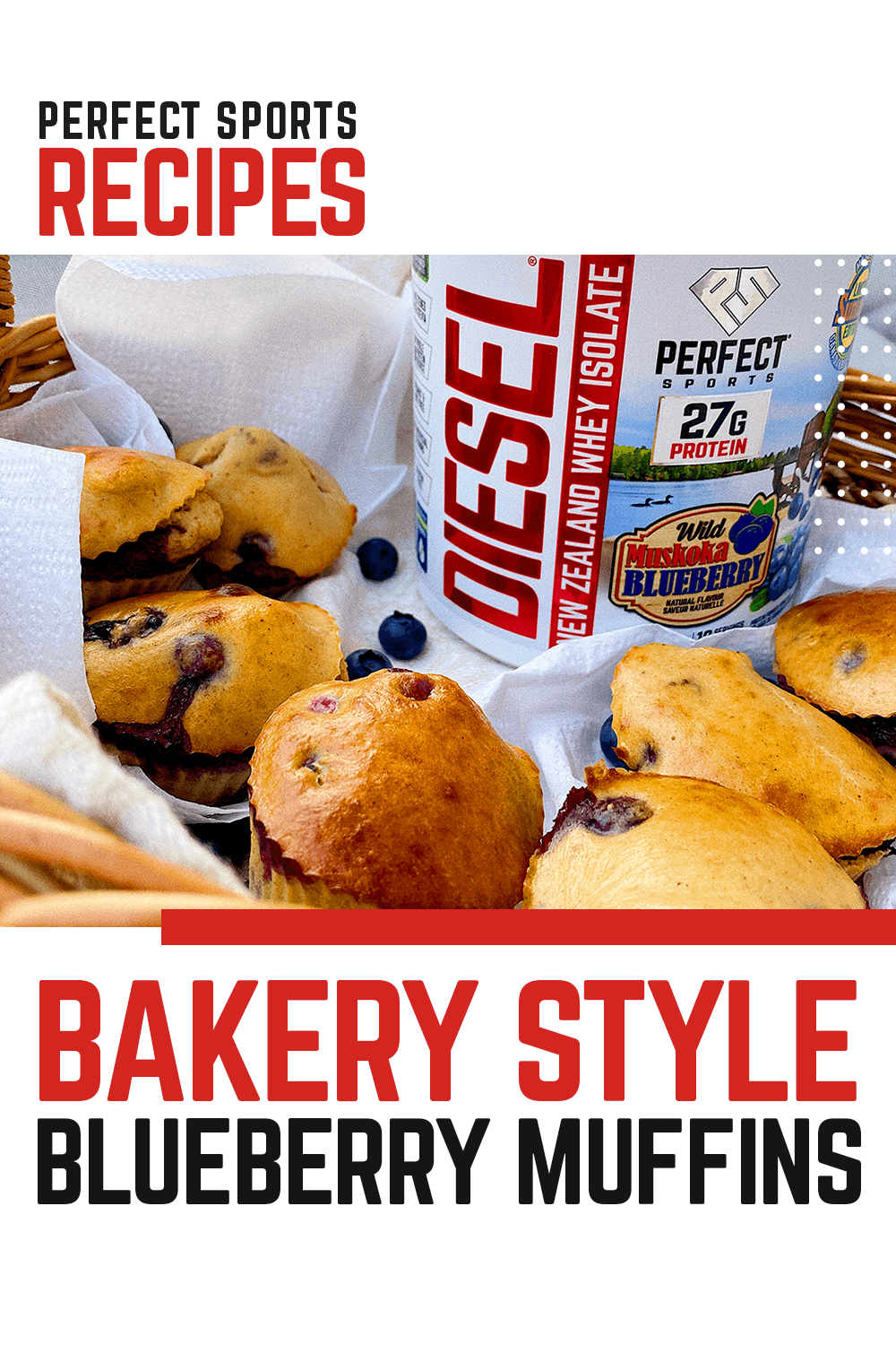 Bakery Style Blueberry Protein Muffins - PERFECT Sports | Makers of ...