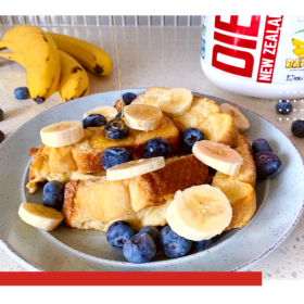 Banana Blueberry French Toast Protein Sticks with DIESEL New Zealand Whey Protein Isolate