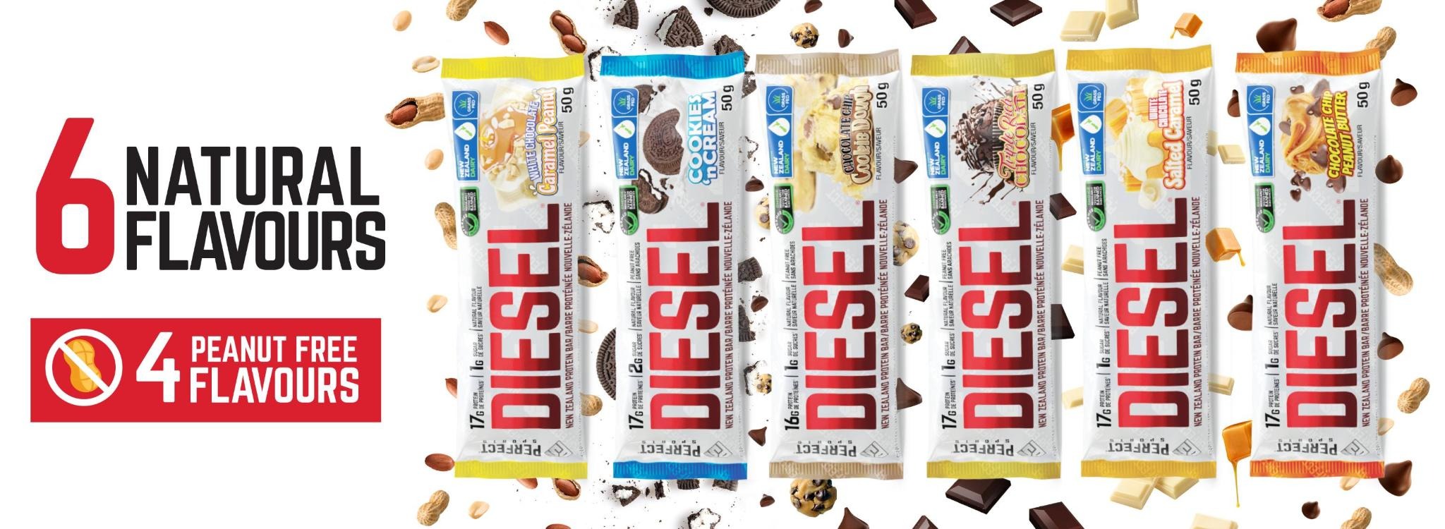DIESEL New Zealand Whey Protein Bars Flavours